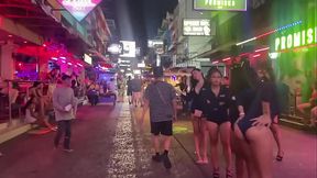 Bar girls in heels and thongs seduce content creator