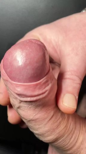 Huge uncut foreskin dick jerkoff