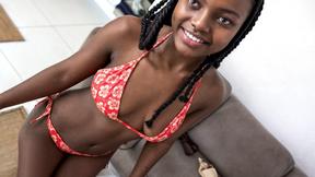 ”Timid ebony teen sucks a huge dick & gets ravaged hard in the wrong casting!”