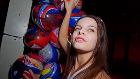 Bambolina helps us decorate the room for a party