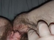 FTM playing with my slut boy pussy and texting it to Daddy while he works