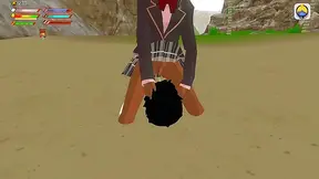 Horny Student Slave Gets Pissed On By Femdom Mistress at Beach