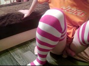 Slutty femboy playing with ass and dick on a cam for the first time