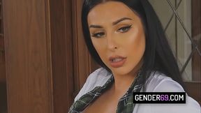 Hot TS student Chanel Santini fucks her kinky professor