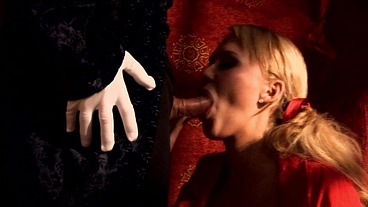 Carly Parker gets the white glove treatment in this scene