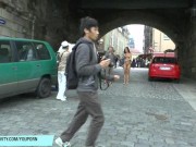 Crazy babe victoria sweet naked on public streets