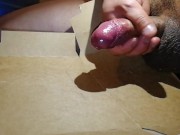 Stroking my uncircimcised grower with lotion until huge cumsplurge happens in slow-motion!