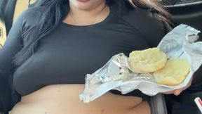 FAT CHUBBY GODDESS BREAKFSST STUFFING and BELLY PLAY
