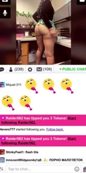 Secretary Strip Chatting at Work