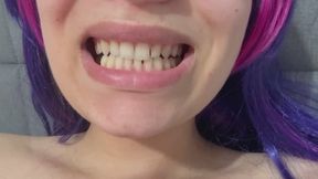SQUARE LIPS, NO LIPSTICK bondage mouth gagtalk