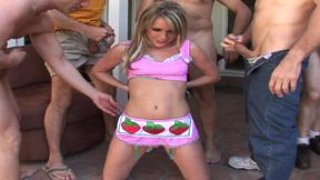Hot girl sucks a long dick while she rides another resulting to facial