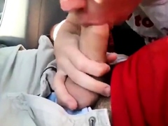 young twink sucks dick in car and swallows