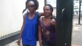 Wild Amateur Black Lesbians Coaxed For Hot On-Camera Screw Session