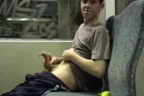 my bf filmed me on the educate when I fapped