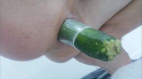 9cm Anal Gape spread my ❤️ASSHOLE with a zucchini intense destruction