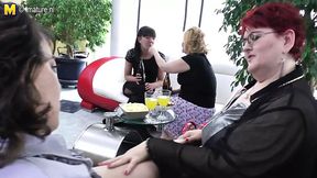 Slutty dykes gangbang each other in a nasty lesbian orgie