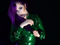 Latex slut solo anal masturbation