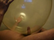 Balloon fuck and cum