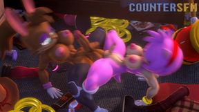 Futanari Amy Rose using a sex toy with another Futanari