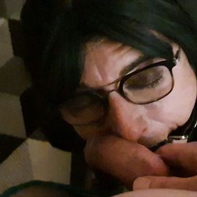 Ring gagged Davine get deepthroat fucked.