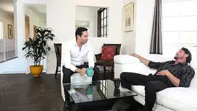 Blonde Wife Gets a Facial from a Enormous Rod While Husband Watches