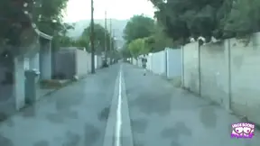 Ice cream guy sees naughty blonde getting rambunctious, stops her and asks if