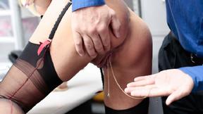 Milf Brittany submits to Officer Rusty for a deep cavity search