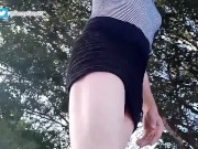 Sissy Walking Outdoor Public Park - Crossdresser Exhibitionism Public Cumshot