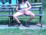 RUBBING PUSSY ON PARK BENCH SOLO FEMALE PUBLIC