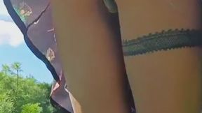 beautiful sunny day.. sexy barefoot girl and mud