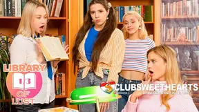 Two hot new lesbians scissor and lick each other's shaved pussies