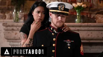Lonely Widow Dana Vespoli Demands Stepson Wear Military Uniform For Rough Fuck