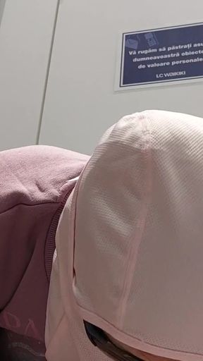 Powerful moment from &quot;Sexy brunette tries on clothes in fitting room. I&#039;m looking at a hairy mom, hairy pussy, big tits,&quot;