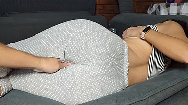 Stepmom lets me fuck her tight pussy after her pussy gets wet under her pajamas 4k