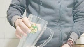 A HUGE GLASS FULL WITH PISS ITS HUUUUUUGE