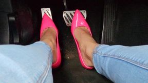 Pink Heels Pedal Pumping