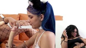 diana marquez usa a min galilea como su perra, la obliga a reventarse el culo con un super dildo