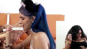 diana marquez usa a min galilea como su perra, la obliga a reventarse el culo con un super dildo