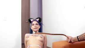 diana marquez usa a min galilea como su perra, la obliga a reventarse el culo con un super dildo