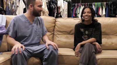 Step-sister Eden West watches Angel Santana get creampied in HD