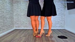 Goddess Amber & Miss Lucy - Cum Under Our Nude Bridesmaid Heels As We Trample Your Face, Cock & Balls - 199 Body Cam - Cum Trample Trampling CBT Ballbusting Crushing Shoe Foot Feet Heel Shoejob Footjob Heeljob Cumshot