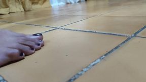 She places her little lover under her feet and crushes him (3)