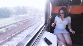 Filthy public train bangs with luscious femme fatale