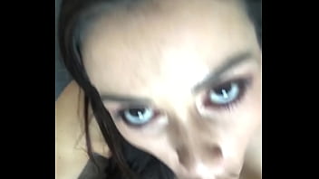 MILF in red lingerie masturbating very horny with a big dildo