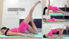 Stretching My Sexy Body in Pink Yoga Outfit
