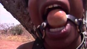 Public outdoor sex party with 2 naughty black girls