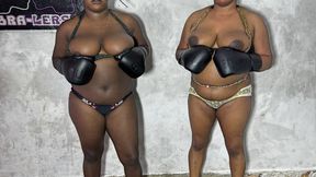 Real boxing with tit punching, body punching, belly punching and hanging of the boobs ,,,with face punches ,every first round with knockout
