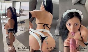 horny maid sara calixto gets a facial finish porn video