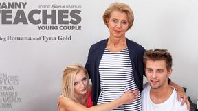 ”Grandma teaches a young couple the ways of steamy sex”