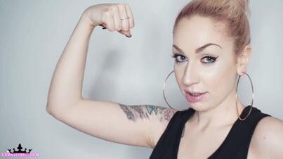 Just Another Weak Man! - muscle worship - strong woman - muscle worship - femdom - verbal humiliation - female domination - arrogant girl - blonde